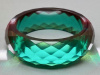 BB190 chunky facet carved teal Prystal bangle